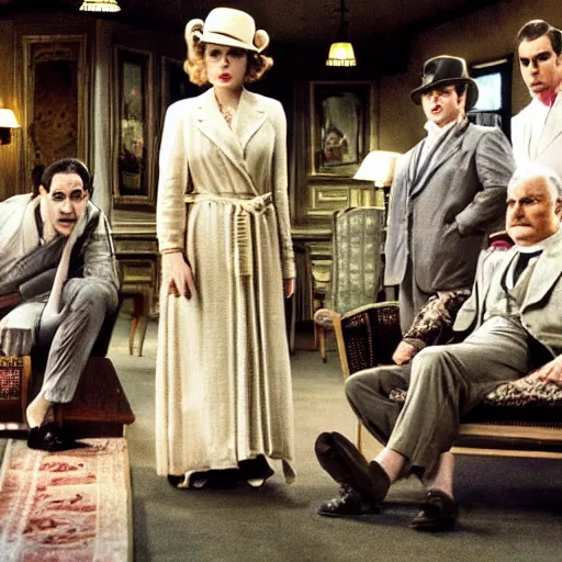 Image similar to scene of the hercule poirot tv serie