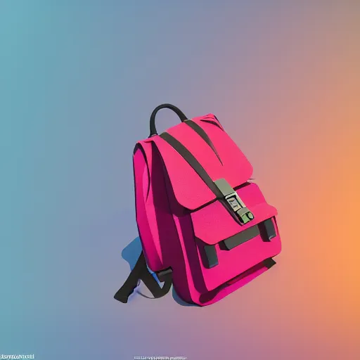 Prompt: a model backpack in strawberry fruit shape, digital art, artgem, octane render, lowpoly render, hyperrealistic artstation, hasselblad photo, 4 k resolution, fashion design, product photo, product design, vivid colorful background, strawberry