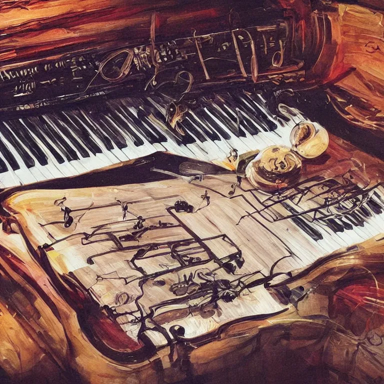 Prompt: a fantastic picture that depicts music, beautiful songs that soothe the soul