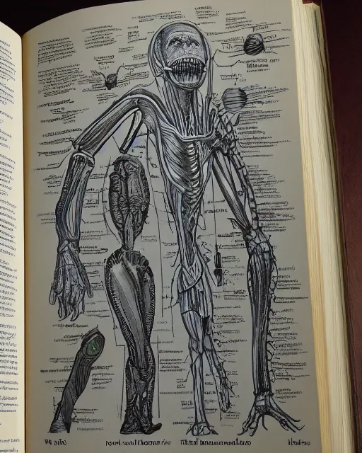 Image similar to anatomy of aliens book page