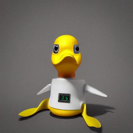 Prompt: a mechanical duckling - bot, digital graffiti, 3 d mesh, octane render, art, beeple