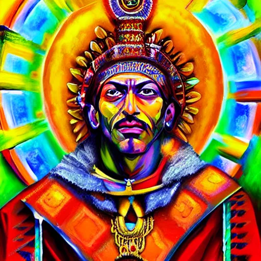 Image similar to DMT Aztec Priest artwork by Afremov, Leonid