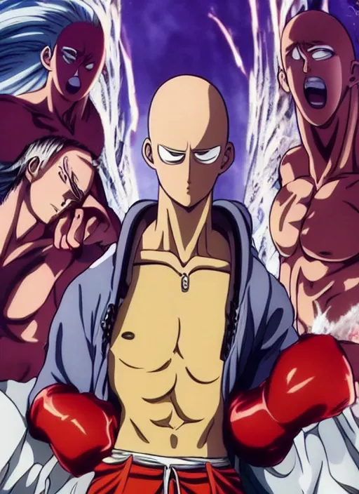 ripped shirtless saitama one punch man instagram, Stable Diffusion