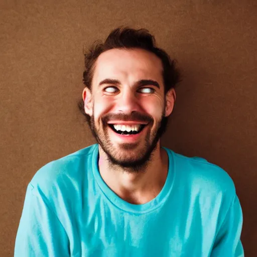 Image similar to man with an impossibly large grin