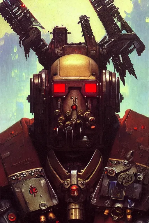 Image similar to full character portrait max mad cyberpunk warhammer 4 0 k, medic sapper not the pietra character design, painting by gaston bussiere, katsuya terada, wyeth, greg rutkowski, craig mullins, ( ( ( ( ( vermeer ) ) ) ) ), frank frazetta, mucha, tom of finland, trending on artstation