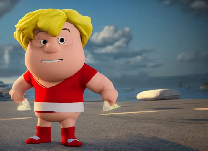 Prompt: captain underpants ( cartoon ) as a real person, 8 k, high definition, photo realistic, octane render