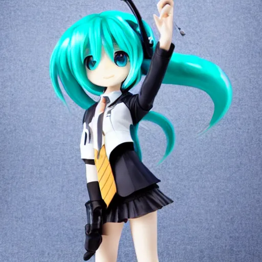 Image similar to hatsune miku holding a microphone, full body shot