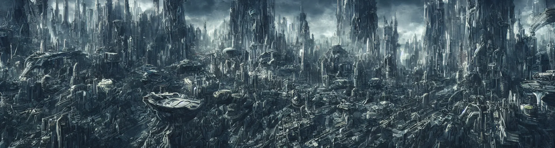 Prompt: alien sci-fi city landscape, art, high detail, high definition, 8k, cinematic,