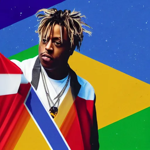 Image similar to juice wrld holding up a germany flagdigital art 4 k the detailed super realistic