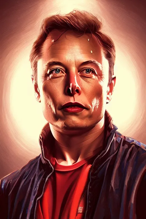 Image similar to elon musk as marty mcfly near delorean, realistic portrait, symmetrical, highly detailed, digital painting, artstation, concept art, smooth, sharp focus, illustration, cinematic lighting, art by artgerm and greg rutkowski and alphonse mucha