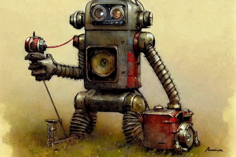 Prompt: adventurer ( ( ( ( ( 1 9 5 0 s retro future robot android rat digging machine. muted colors. ) ) ) ) ) by jean baptiste monge!!!!!!!!!!!!!!!!!!!!!!!!! chrome red