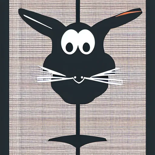 Image similar to contemporary graphic design portrait of bugs bunny, by paul rand