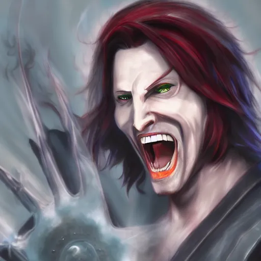 Prompt: Evil Matt Mercer, diabolical laugh, digital painting, 8k