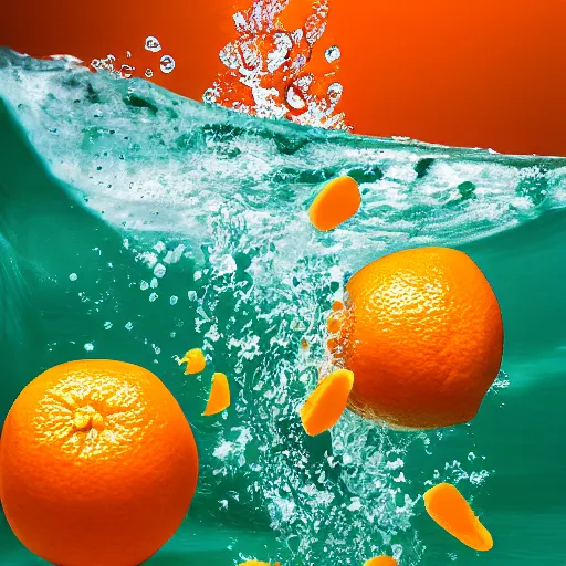 Image similar to 🍊 fruit, splash underwater! photoshop edit, golden ratio