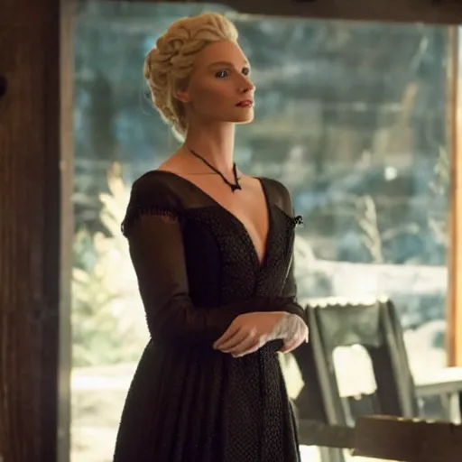 Image similar to Elsa as a host in Westworld