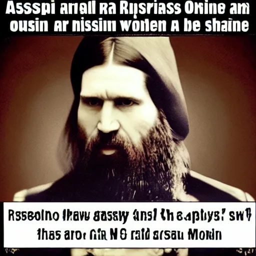 Image similar to Ra ra Rasputin Lover of the Russian queen There was a cat that really was gone Ra ra Rasputin Russia's greatest love machine It was a shame how he carried on