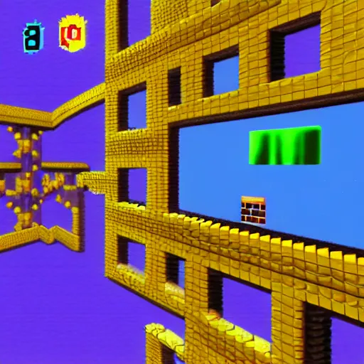 Prompt: in - game crt screenshot of super mario 6 4 for the nintendo 6 4, 4 k, high quality, hyperdetailed