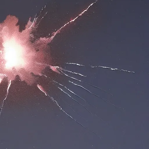 Image similar to space x rocket exploding in space