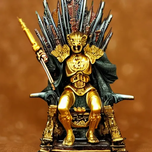 Image similar to photo. the emperor on his golden throne. 4 0 k. body horror.