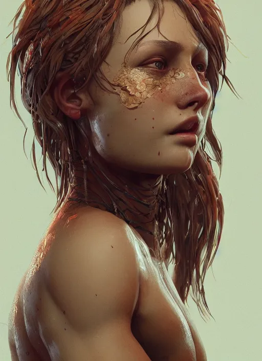 Image similar to nicole, au naturel, hyper detailed, digital art, trending in artstation, cinematic lighting, studio quality, smooth render, fluorescent skin, unreal engine 5 rendered, octane rendered, art style by klimt and nixeu and ian sprigger and wlop and krenz cushart