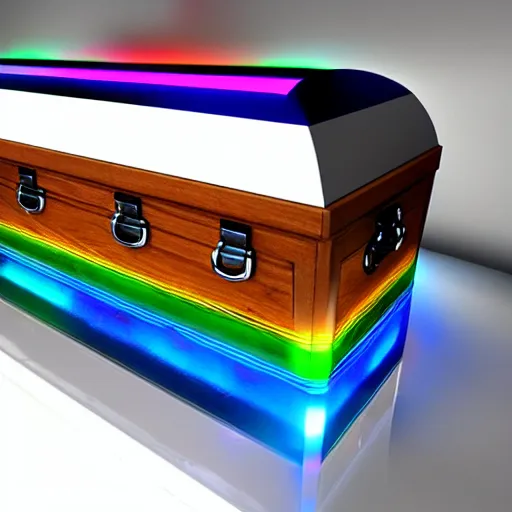 A RGB coffin in a funeral Stable Diffusion