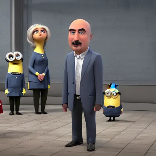 Image similar to Dr Phil in the Minions Rise of Gru 2022, photorealistic, hyper detailed, 8k, Rendered in Unreal Engine. Trending on Artstation