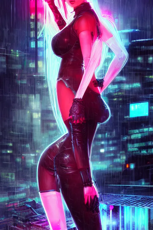 Image similar to portrait futuristic hot cyberpunk young female rouge, in futuristic stormy heavy snowy tokyo rooftop cyberpunk night, ssci-fi, fantasy, intricate, very very beautiful, elegant, neon light, highly detailed, digital painting, concept art, human anatomy, soft light, hdri, smooth, sharp focus, illustration, art by tian zi and craig mullins and WLOP and alphonse mucha