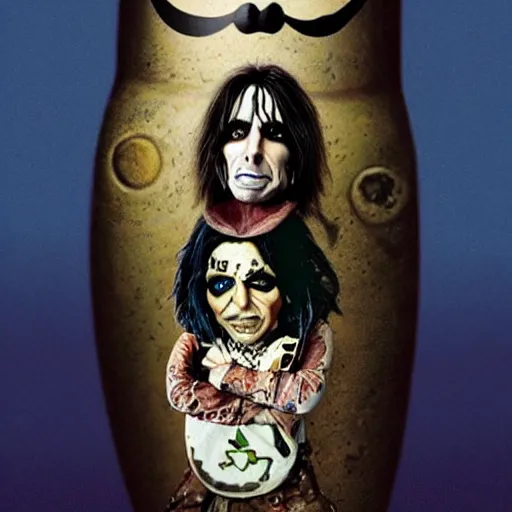 Prompt: alice cooper as a matryoshka doll