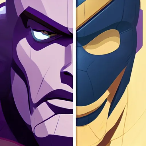 Image similar to face icon stylized minimalist thanos, loftis, cory behance hd by jesper ejsing, by rhads, makoto shinkai and lois van baarle, ilya kuvshinov, rossdraws global illumination