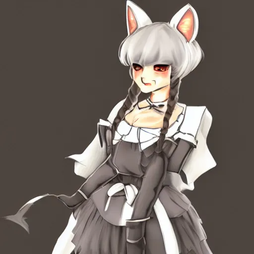 Image similar to a transhuman fox fursona wearing a maid outfit, highly detailed, by kawacy, trending on artstation, furry art