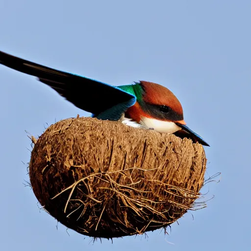 Image similar to photo of an african swallow carrying a coconut