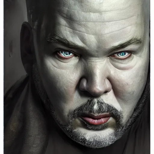 Image similar to hyperrealistic mixed media image of a morbidly obese dr. strange, stunning 3 d render inspired art by istvan sandorfi and greg rutkowski, perfect facial symmetry, realistic, highly detailed attributes and atmosphere, dim volumetric cinematic lighting, 8 k octane extremely hyper - detailed render, post - processing, masterpiece,