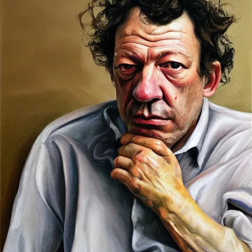 Prompt: high quality high detail painting by lucian freud, hd, dean ween, portrait