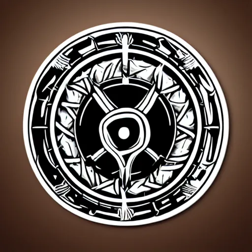 Image similar to sticker design of a viking holding a shield