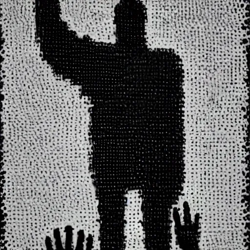 Image similar to The art installation shows a the large, black-clad figure of the king looming over a small, defenseless figure huddled at his feet. The king's face is hidden in shadow, but his menacing stance and the large, sharp claws on his hands make it clear that he is a dangerous and powerful creature. pointillism by Emma Geary, by Yves Tanguay subtle, fine