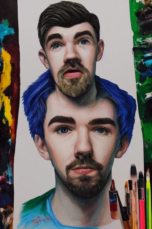 Image similar to Sean McLoughlin, Jacksepticeye, Irish Youtuber, solo portrait 🎨🖌️🪄 ❤️‍🔥