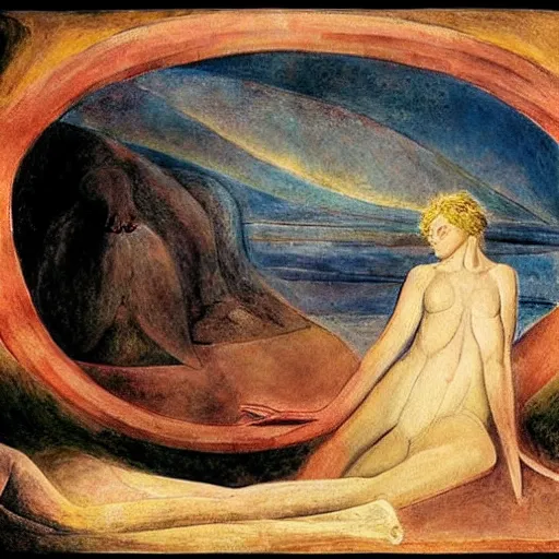 Image similar to real life version of the painting jacob's dream by william blake, live action filmed by wes anderson