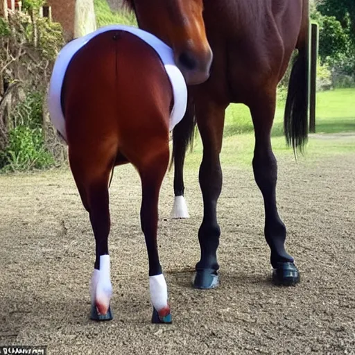 Image similar to the world's smallest horse-pony standing side by side with a shoe-crab, it's amazing how similar they are in size