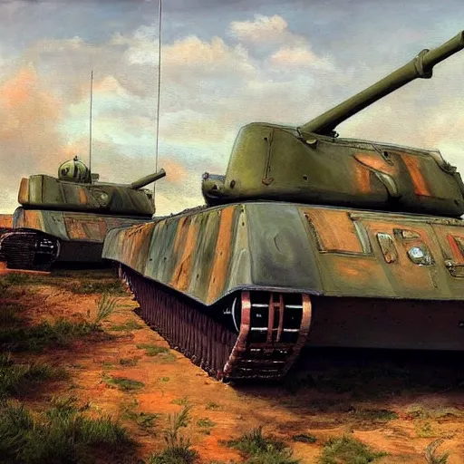 Prompt: a beautiful complex painting of a tank in the modern era