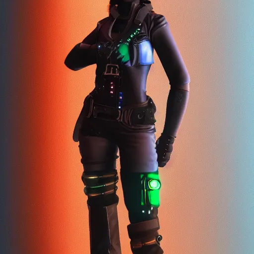 Image similar to realistic cyberpunk female wearing thick leather and steel collar, 4K, neon,