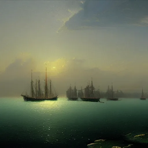 Image similar to A detailed matte painting of Ravenna in the 15th century, trending on artstation by Ivan Aivazovsky