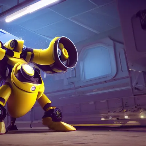 Prompt: a banana piloting a mech, hyper realistic, extremely detailed, 3 d render, coherent, unreal engine 6,