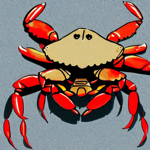 Image similar to a crab anime show