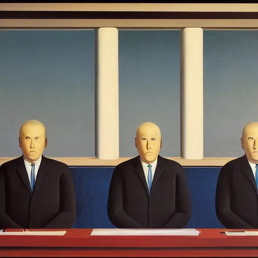 Prompt: painting of the congress in session by rene magritte, hd, 4 k, detailed, award winning