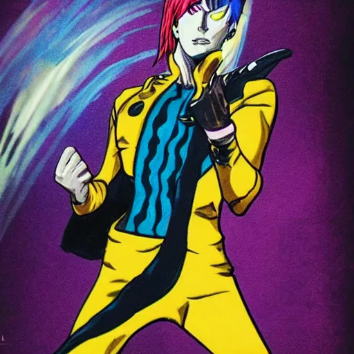 Prompt: Ziggy Stardust as a Jojo Character