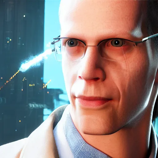 Prompt: philosopher nick bostrom portrait at oxford in cyberpunk 2 0 7 7 3 8 4 0 x 2 1 6 0 simulation hypothesis