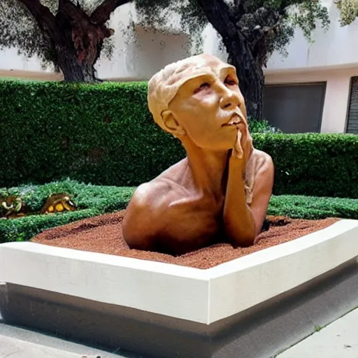 Prompt: omg I saw this sculpture by Walter Yeo walking around in LA