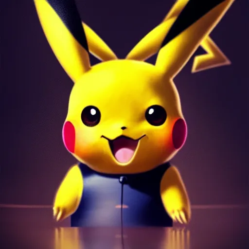 Image similar to a very real looking pikachu, it has yellow hair and a beautiful unconventional face, deep space in the background, elegant, highly detailed, digital painting, artstation, realism, concept art, pop, smooth, mythological, sharp focus, qualia, illustration, art by mark ryden 3 d 8 k ultra detailed