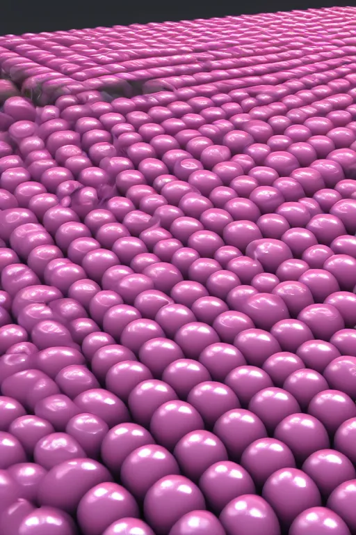 Prompt: Factory Conveyor Belt of Pink Vials, photorealistic, ultra detailed, 4k