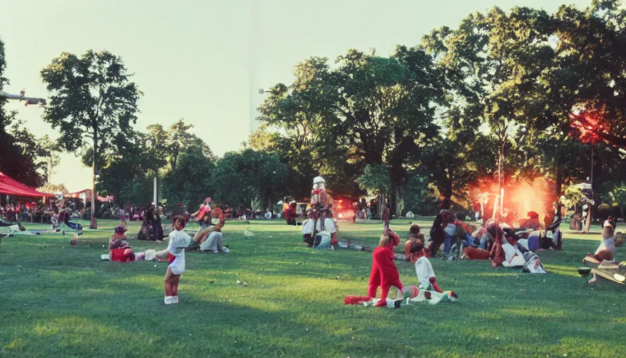 Image similar to 1990s candid photo of the best day at the park, cinematic lighting, cinematic look, UHD